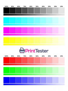 Print Color Intensities Test Page