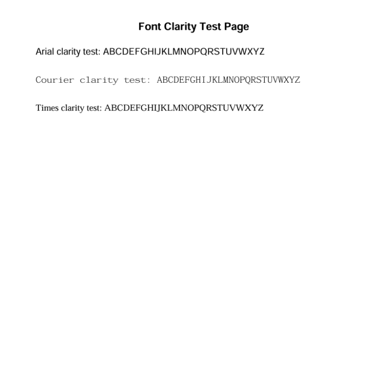 Font Clarity Test 1 font-clarity-test-page
