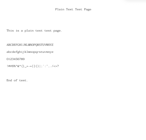 plain text test